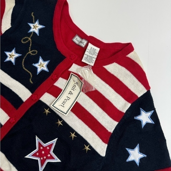 Knit & Pearl Knitted Americana Vintage Sweater - Picture 6 of 7